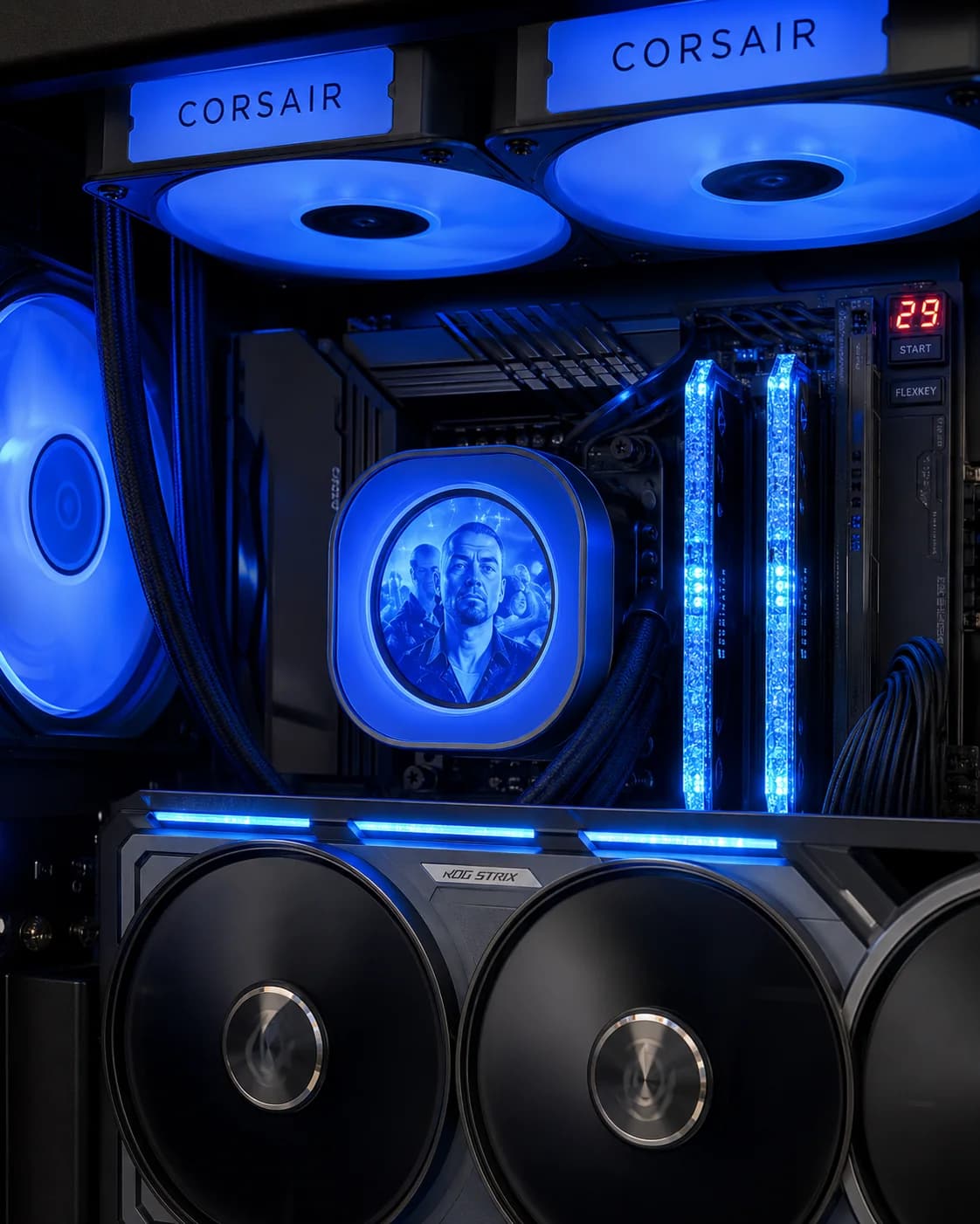 Overclocked NVIDIA GeForce RTX graphics card in the Moncada Edition build